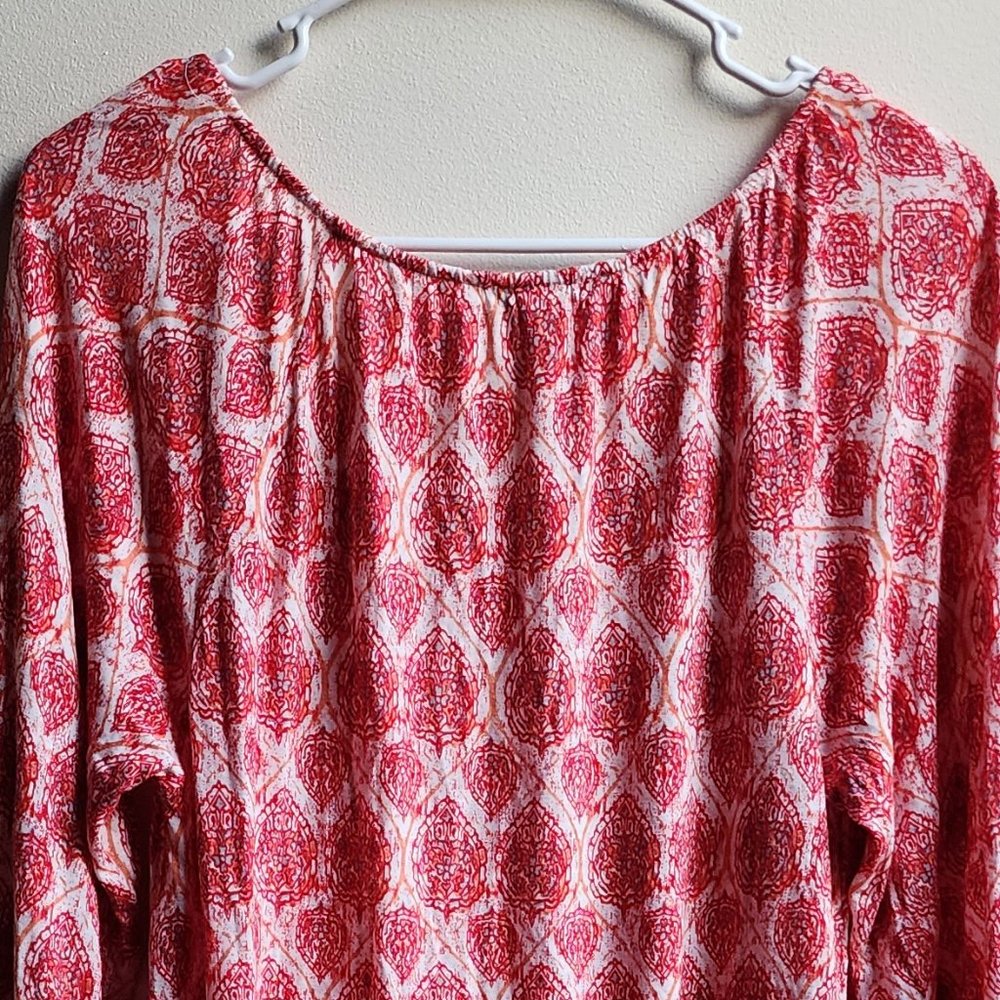 Old Navy Red/White/Pink Geometric Shape Scoop Neck Jersey Size Medium - Picture 12 of 12